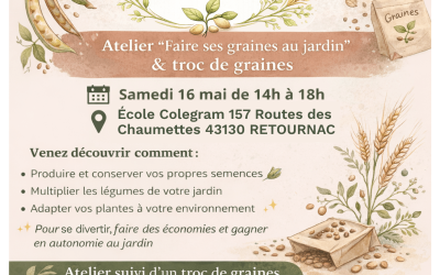 Atelier « faire ses graines » et troc de graines – Retournac – 16 mai